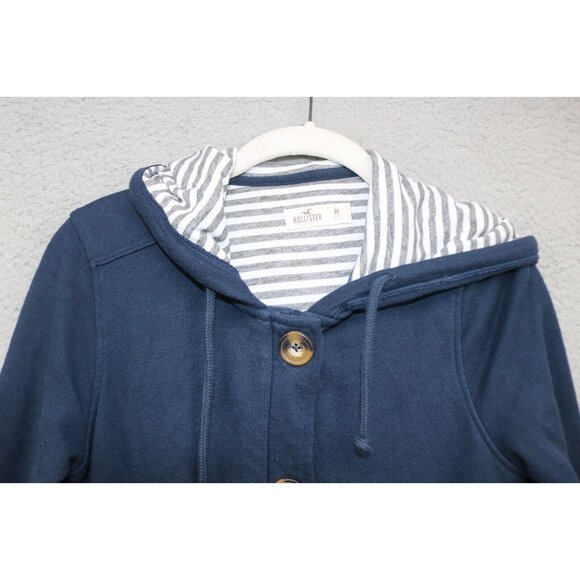 Hollister Hooded Full Zip & Button Jacket-Size Medium-Pockets - Picture 4 of 13